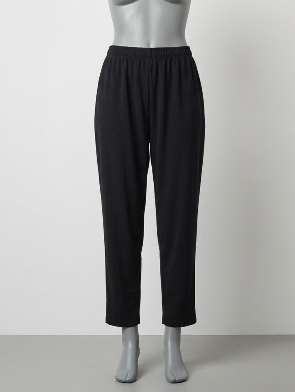 New Directions Woman Casual Black Ankle Jogger Pants Elastic Waist